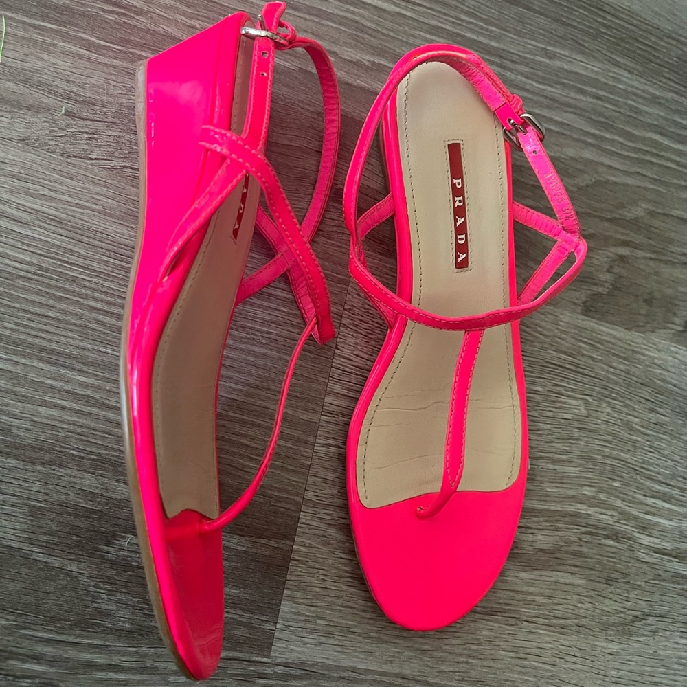 Prada Hot Pink Sandal with Short Heel
